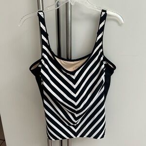 Tankini Top With Stripes Size 12